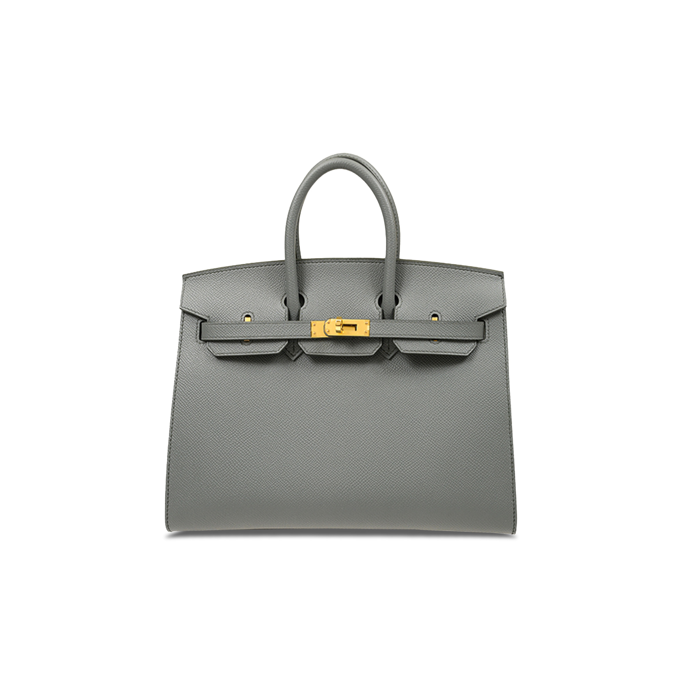 HERMES BIRKIN 25 EPSOM LEATHER ALMOND GREEN GOLD BUCKLE LUXURY BAG BK2563EPGPO (25*20*13cm)